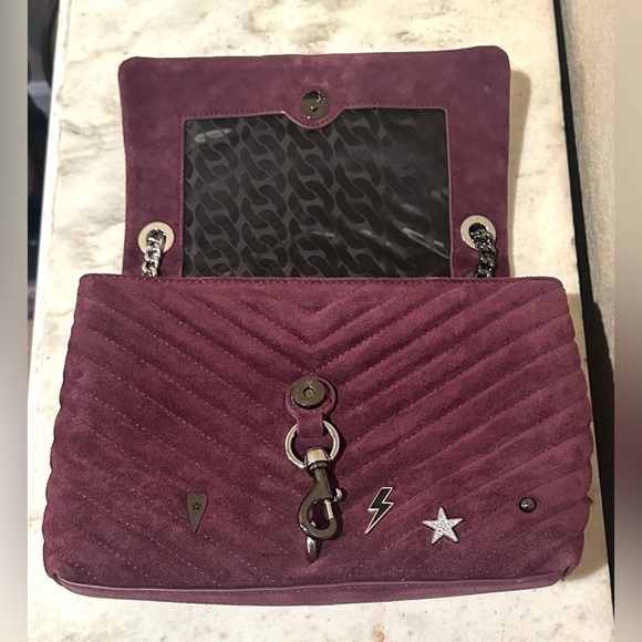 Rebecca Minkoff Edie Suede Flap Shoulder Bag with Celestial Studs - Picture 6 of 16